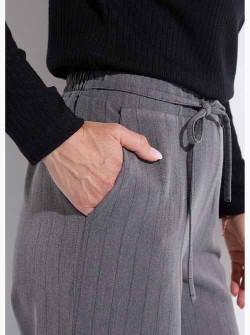 Pantalon droit lien à la taille 3/4 élastiquée - Afibel - Kiabi