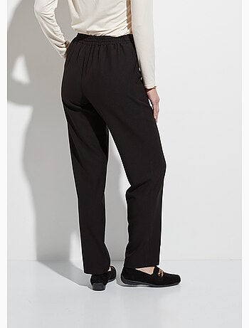 Pantalon droit lien à la taille 3/4 élastiquée - Afibel