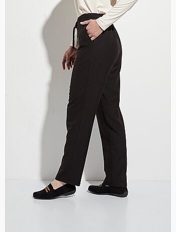 Pantalon droit lien à la taille 3/4 élastiquée - Afibel