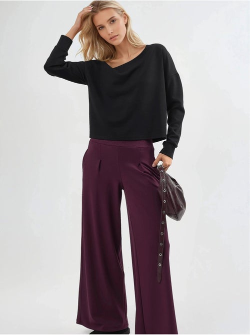 Pantalon droit long à taille élastique busem - Kiabi Pantalon droit long à taille élastique busem - Kiabi