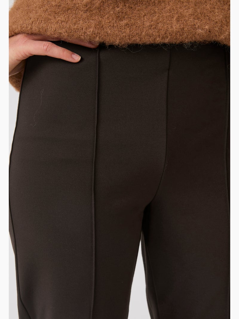 Pantalon droit maille milano perfect fit by damart - damart Marron chocolat - Kiabi