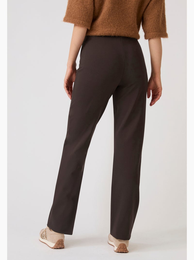 Pantalon droit maille milano perfect fit by damart - damart Marron chocolat - Kiabi