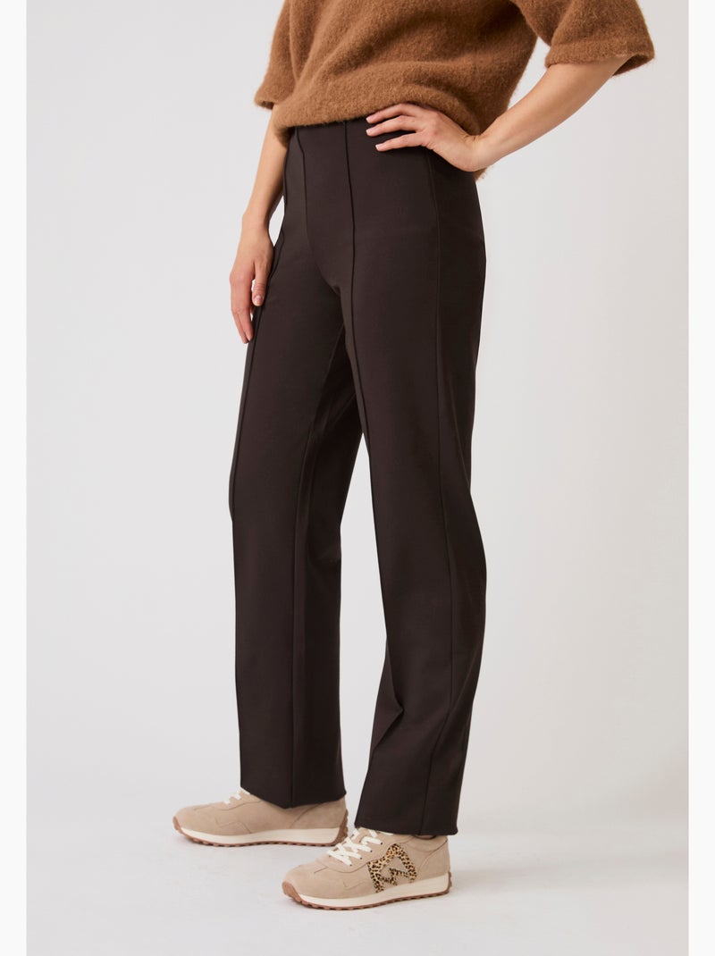Pantalon droit maille milano perfect fit by damart - damart Marron chocolat - Kiabi