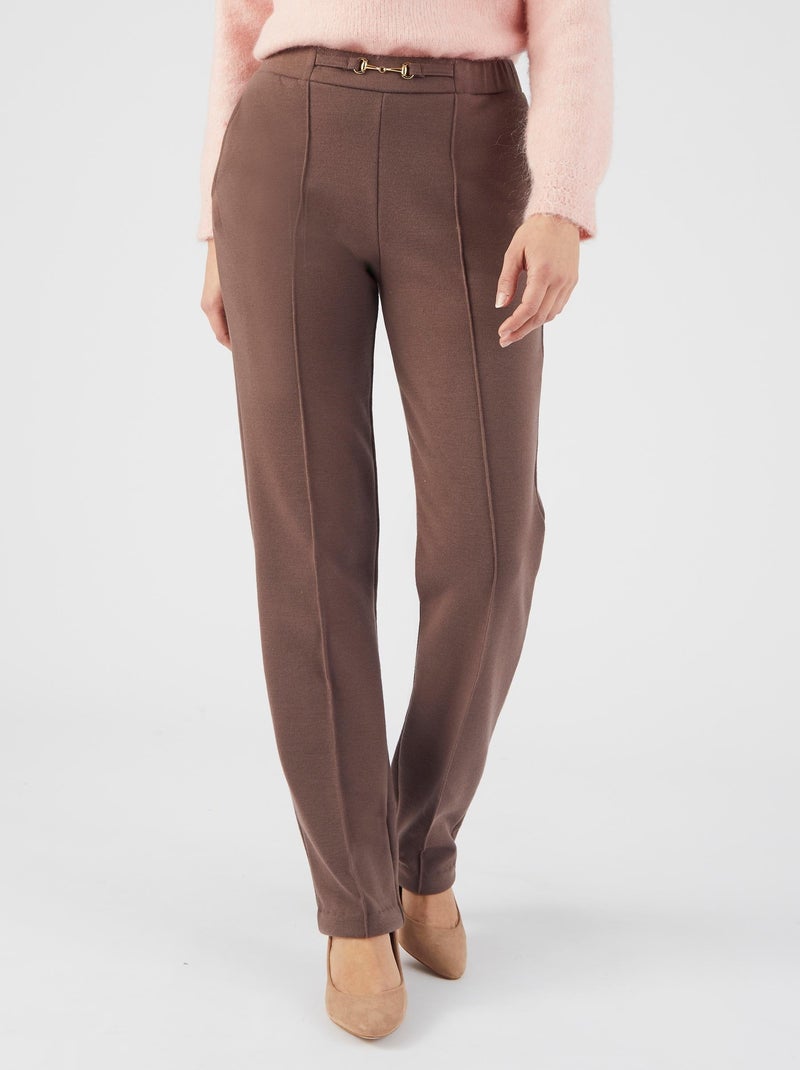 Pantalon droit maille milano Thermolactyl - Damart Taupe - Kiabi