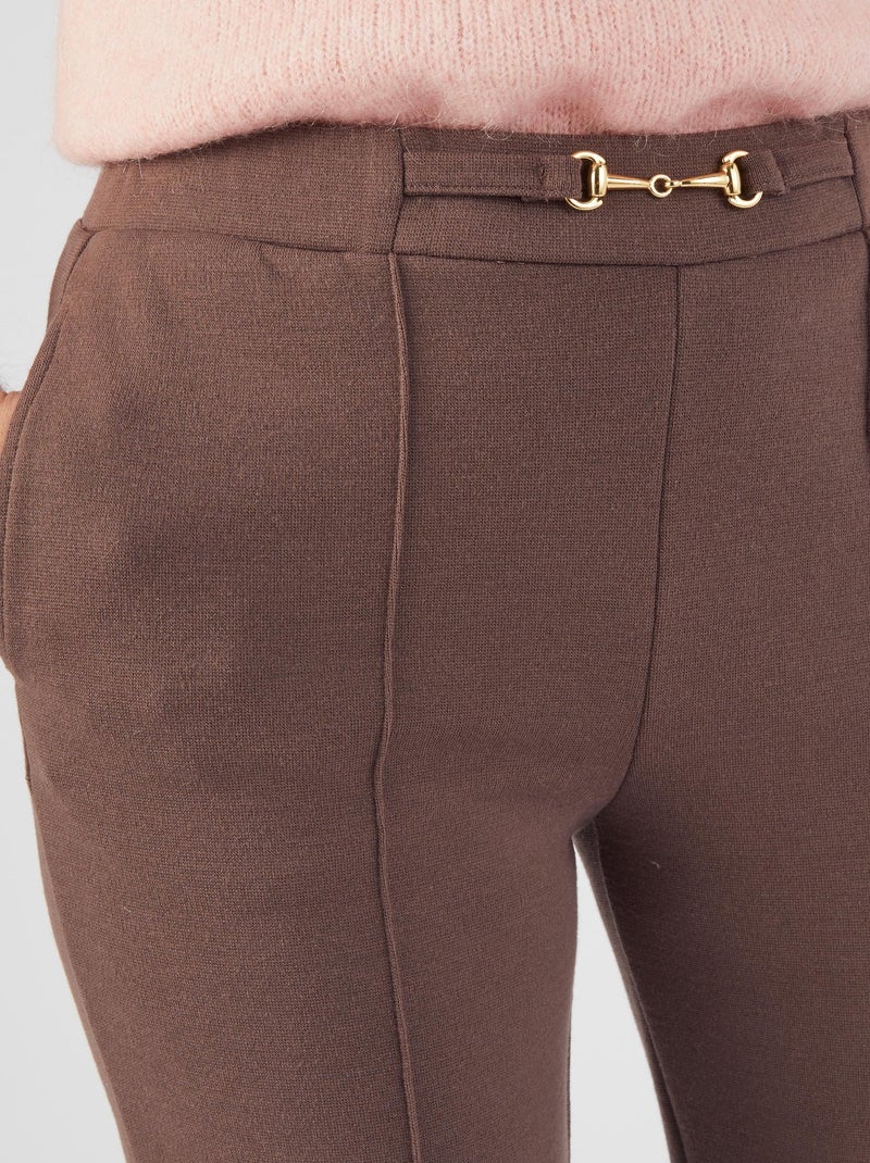 Pantalon droit maille milano Thermolactyl - Damart Taupe - Kiabi