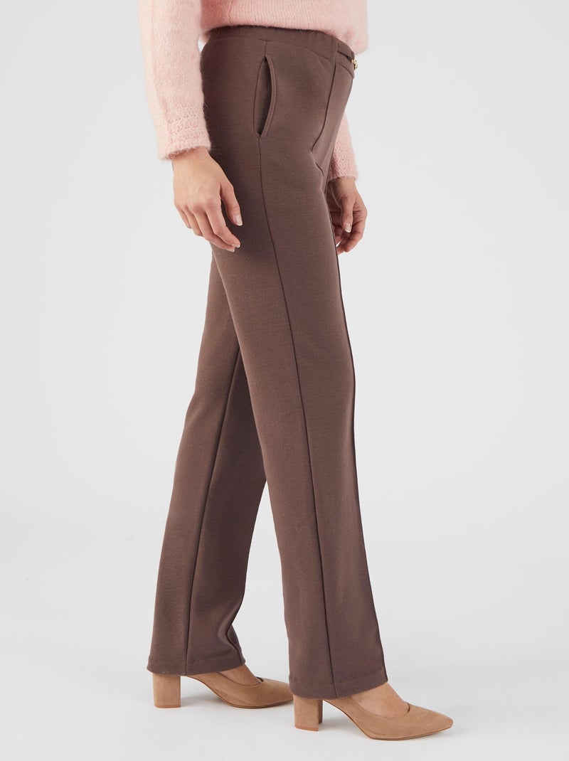 Pantalon droit maille milano Thermolactyl - Damart Taupe - Kiabi