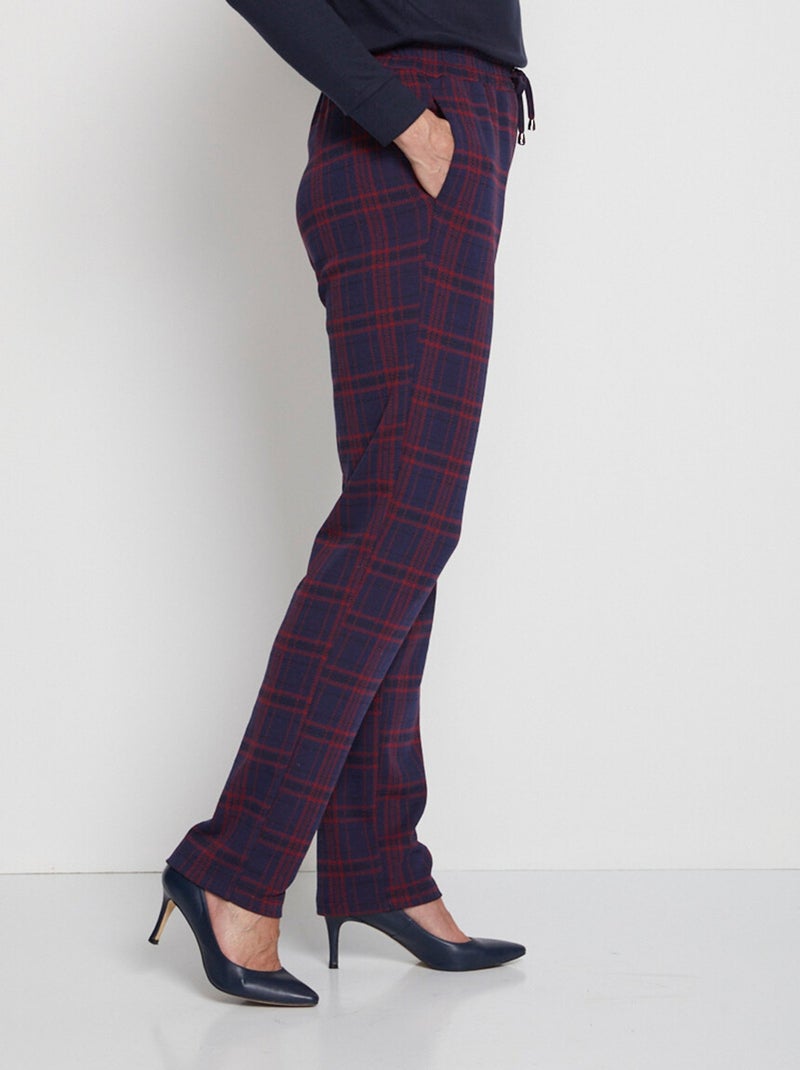 Pantalon droit maille unie ou jacquard - Afibel Bleu - Kiabi