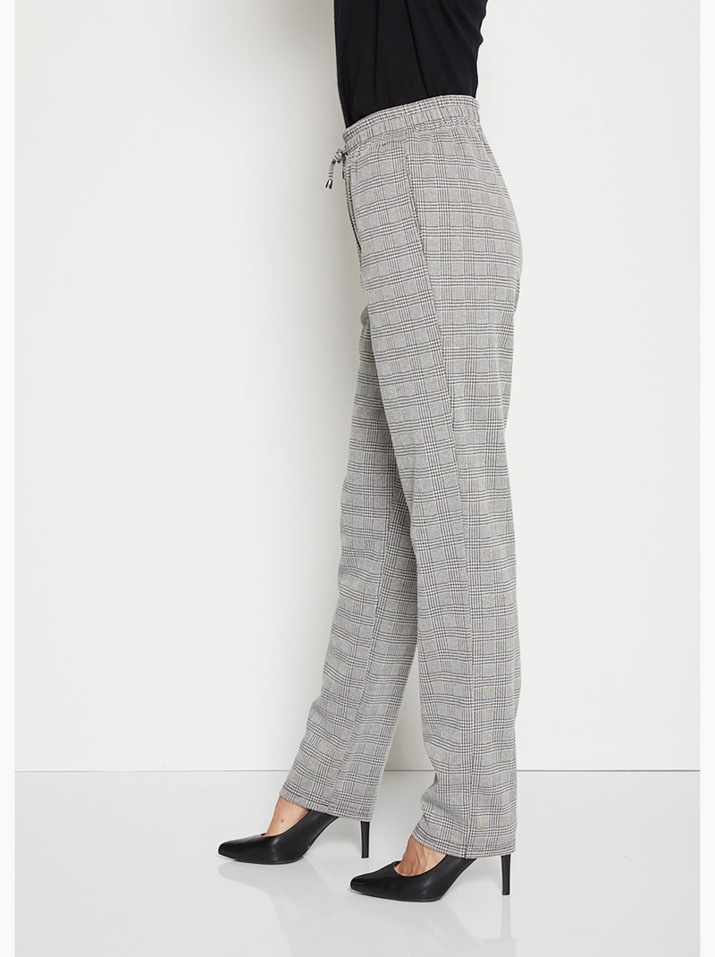 Pantalon droit maille unie ou jacquard - Afibel Gris - Kiabi