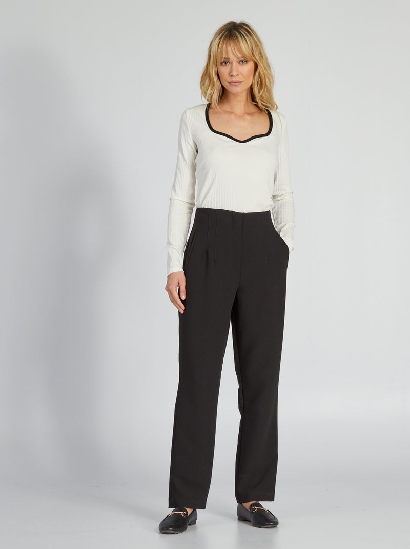 Pantalon droit noir - Kiabi