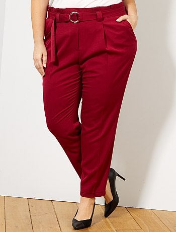 Pantalon droit paperbag - Kiabi