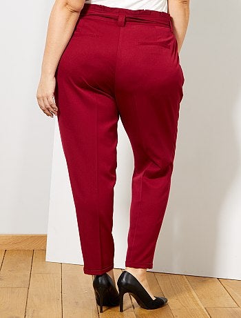 Pantalon droit paperbag - Kiabi