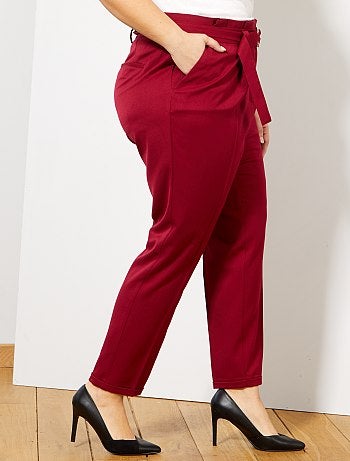 Pantalon droit paperbag - Kiabi