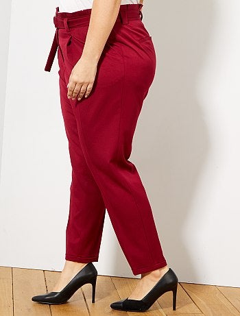 Pantalon droit paperbag - Kiabi