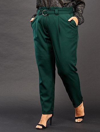 Pantalon droit paperbag - Kiabi