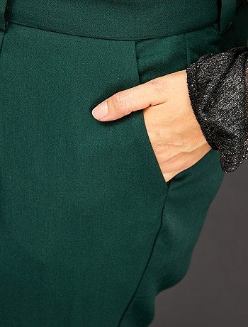 Pantalon droit paperbag - Kiabi