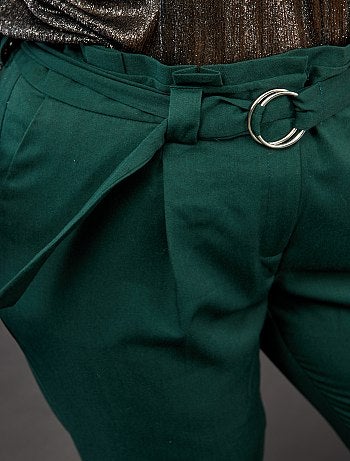 Pantalon droit paperbag - Kiabi