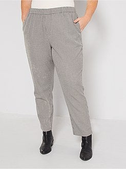 Pantalon droit pied-de-poule - Kiabi