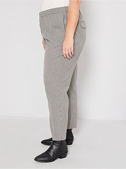Pantalon droit pied-de-poule - Kiabi