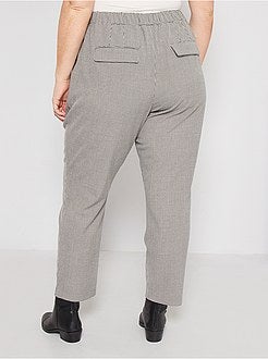 Pantalon droit pied-de-poule - Kiabi