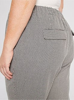 Pantalon droit pied-de-poule - Kiabi