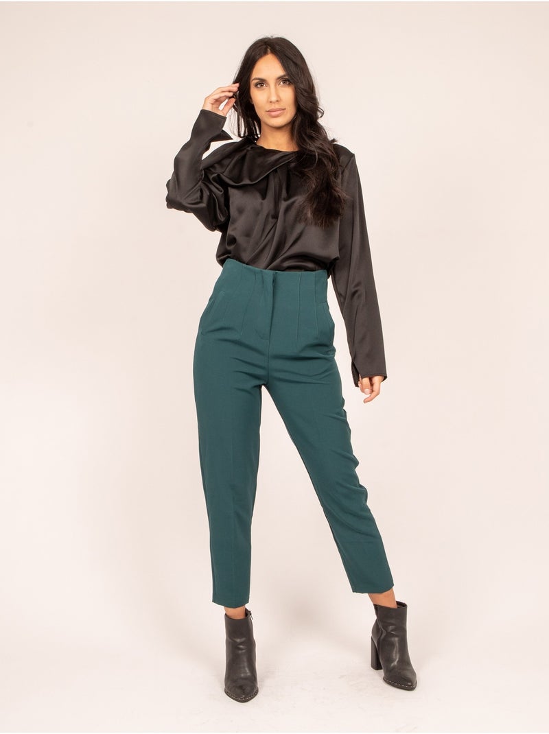 Pantalon droit pinces EZARA Vert - Kiabi