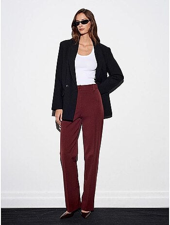 Pantalon droit plissé à taille haute dilvin