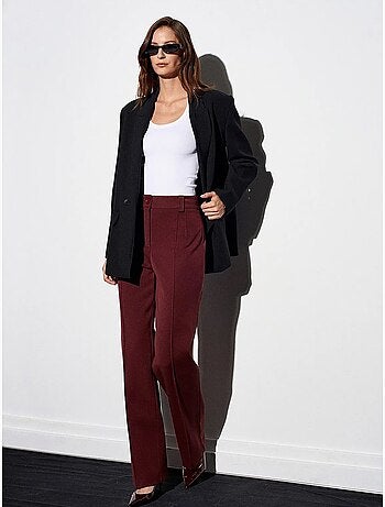 Pantalon droit plissé à taille haute dilvin