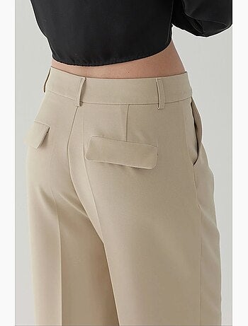 Pantalon droit plissé taille haute hiccup