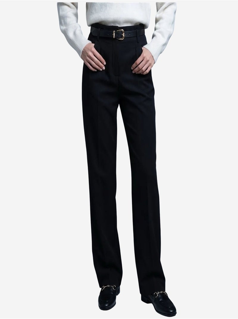 Pantalon droit pour femme dilvin Noir - Kiabi