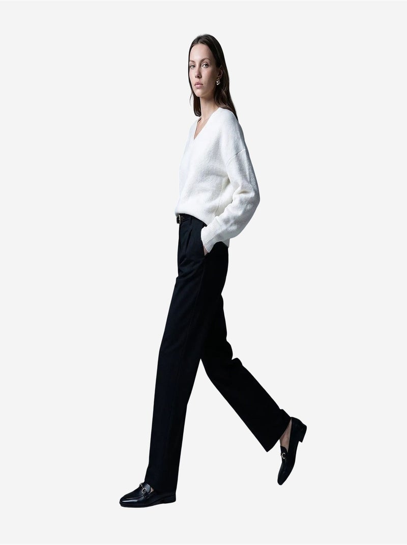 Pantalon droit pour femme dilvin Noir - Kiabi
