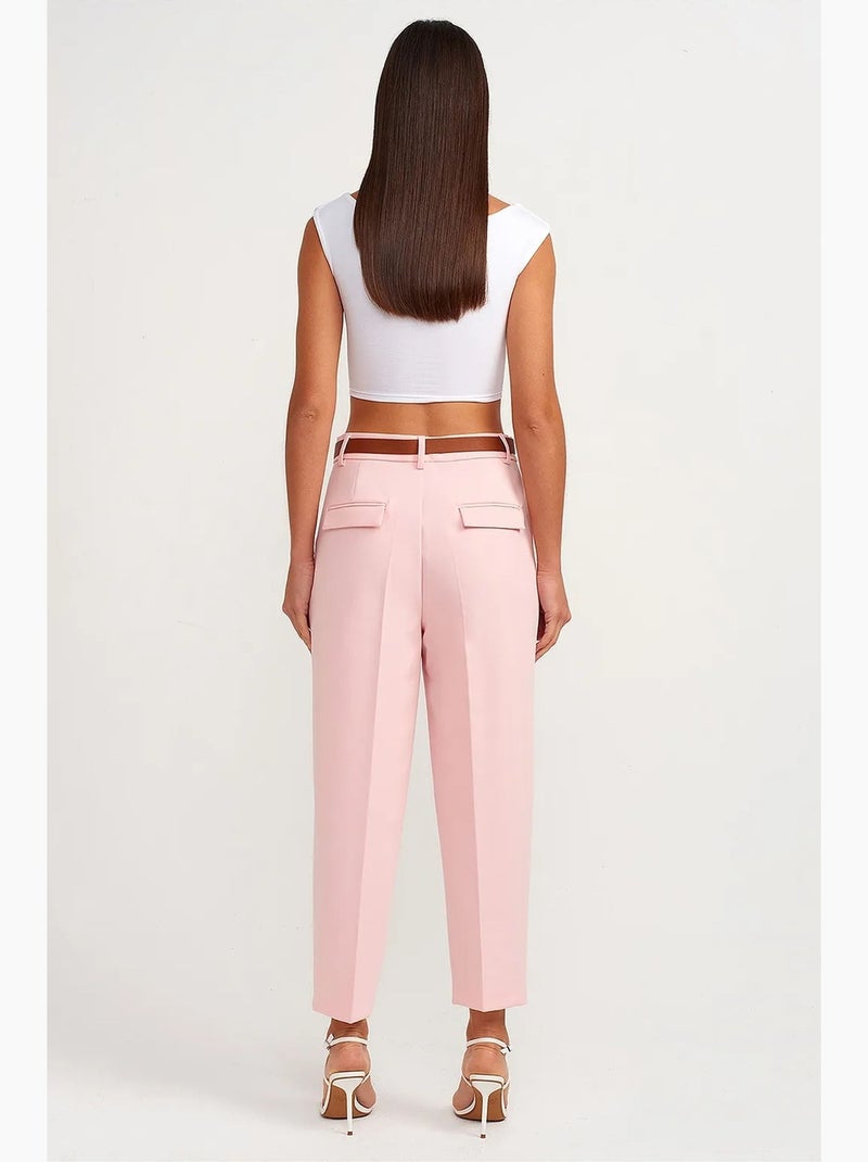 Pantalon droit pour femme dilvin Rose clair - Kiabi