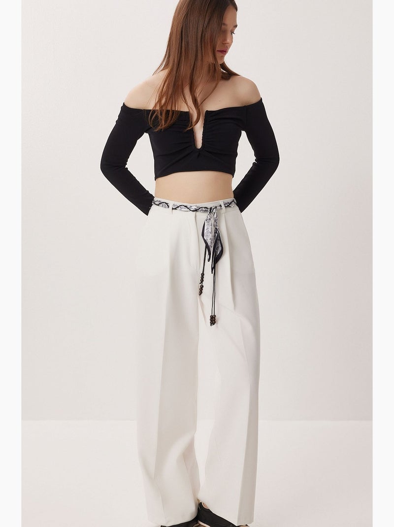 Pantalon droit pour femme istanbul Blanc cassé - Kiabi