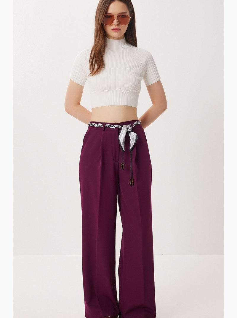 Pantalon droit pour femme istanbul Violet - Kiabi