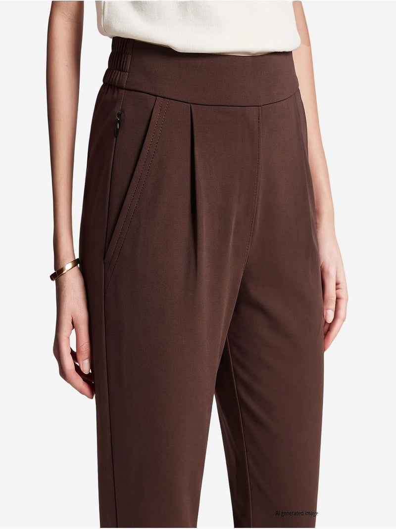 Pantalon droit pour femme tommy Marron chocolat - Kiabi