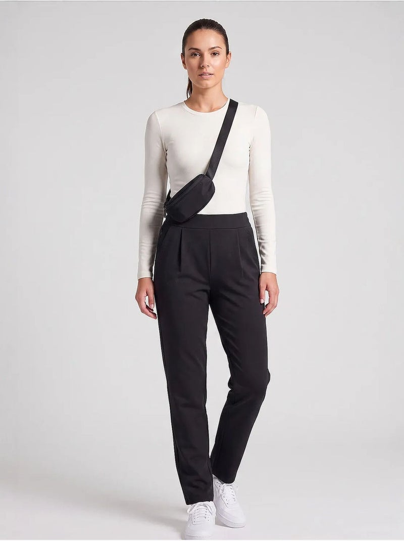 Pantalon droit pour femme tommy Noir - Kiabi