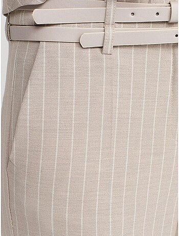 Pantalon droit rayé avec ceinture dilvin