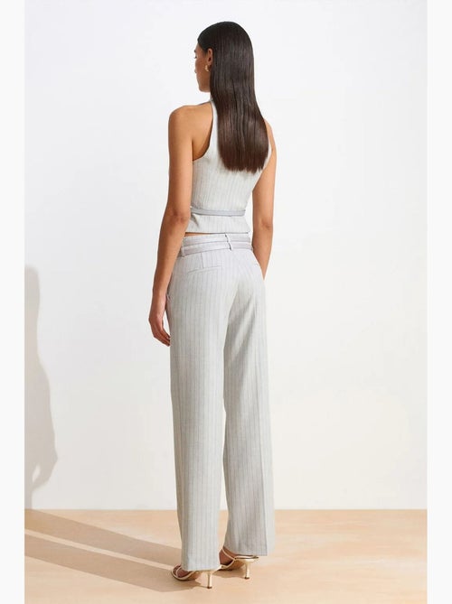 Pantalon droit rayé avec ceinture dilvin - Kiabi Pantalon droit rayé avec ceinture dilvin - Kiabi