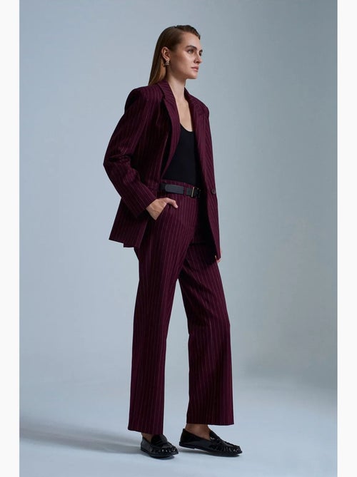 Pantalon droit rayé pour femme avec ceinture dilvin - Kiabi Pantalon droit rayé pour femme avec ceinture dilvin - Kiabi