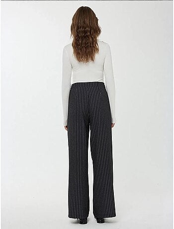 Pantalon droit rayé taille haute