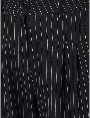 Pantalon droit rayé taille haute