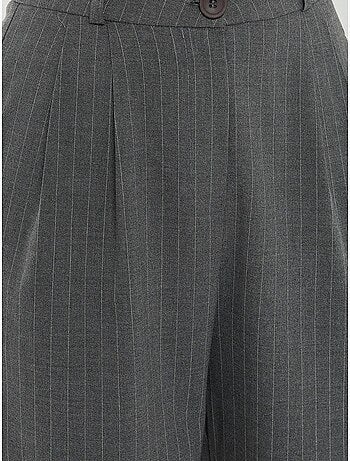 Pantalon droit rayé taille haute