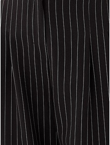 Pantalon droit rayé taille haute