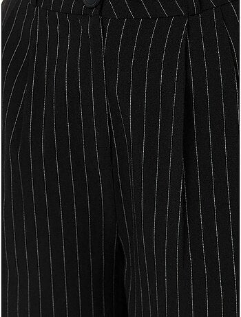 Pantalon droit rayé taille haute