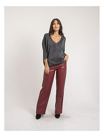 Pantalon droit simili cuir EVANIA