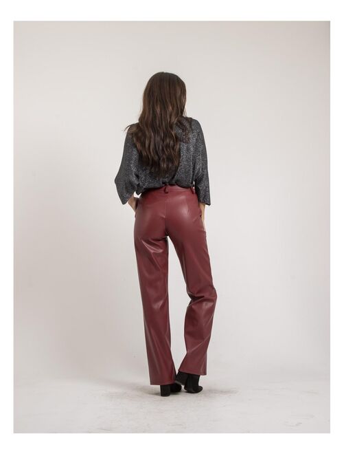 Pantalon droit simili cuir EVANIA - Kiabi