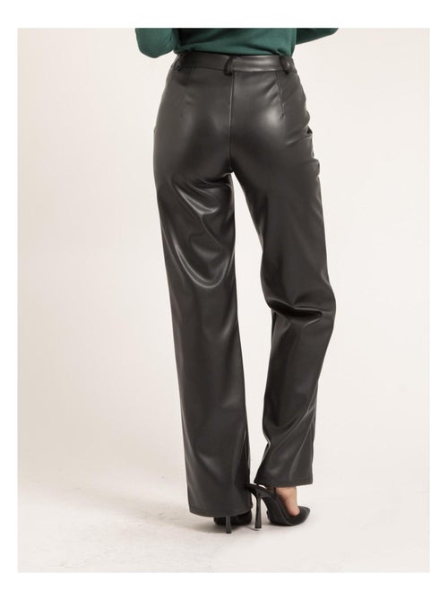 Pantalon droit simili cuir EVANIA - Kiabi