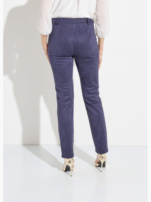 Pantalon droit suédé effet ventre plat - Afibel - Kiabi