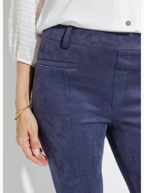 Pantalon droit suédé effet ventre plat - Afibel - Kiabi
