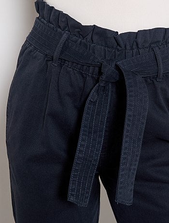 Pantalon droit taille ceinturée - Kiabi