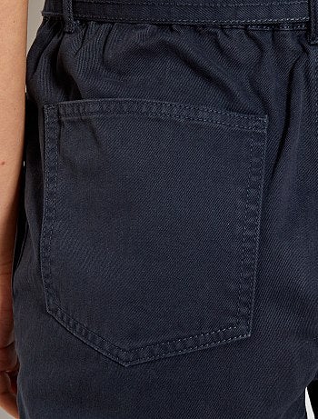 Pantalon droit taille ceinturée - Kiabi